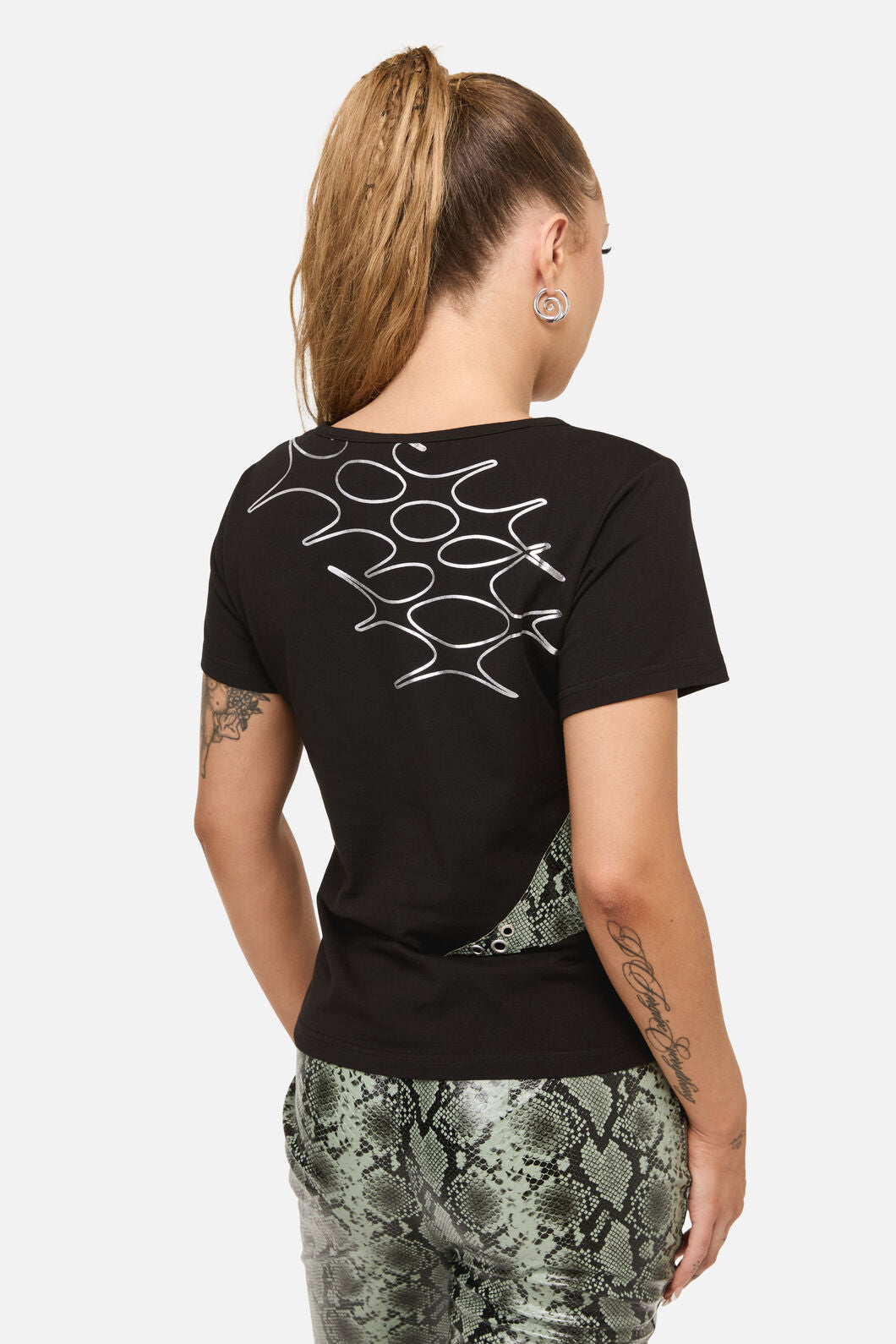 Dangerfield NZ - Y2K Sigil Fitted Patch T-Shirt - black