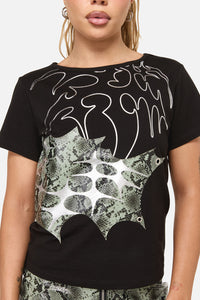 Dangerfield NZ - Y2K Sigil Fitted Patch T-Shirt - black