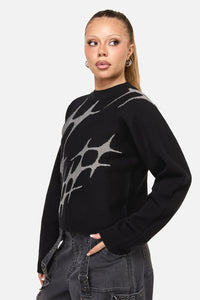 Dangerfield NZ - Y2K Sigil High Neck Jumper - black