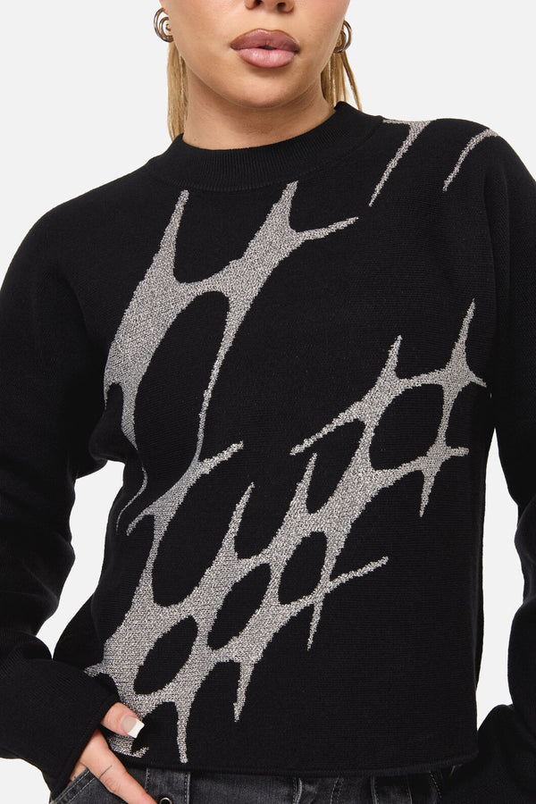 Dangerfield NZ - Y2K Sigil High Neck Jumper - black