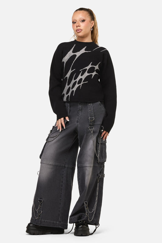 Dangerfield NZ - Y2K Sigil High Neck Jumper - black