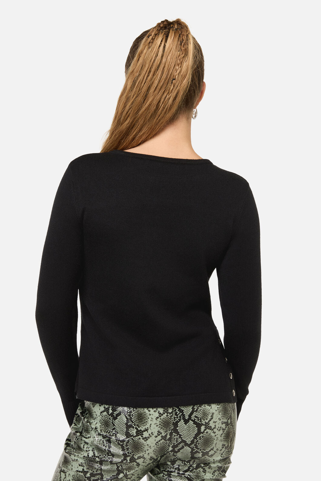 Dangerfield NZ - Y2K Basic Eyelet Knit Jumper - black