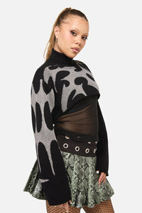 Dangerfield NZ - Y2K Sigil Turtleneck Crop Knit - black