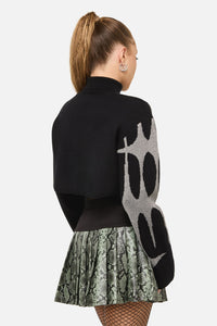 Dangerfield NZ - Y2K Sigil Turtleneck Crop Knit - black