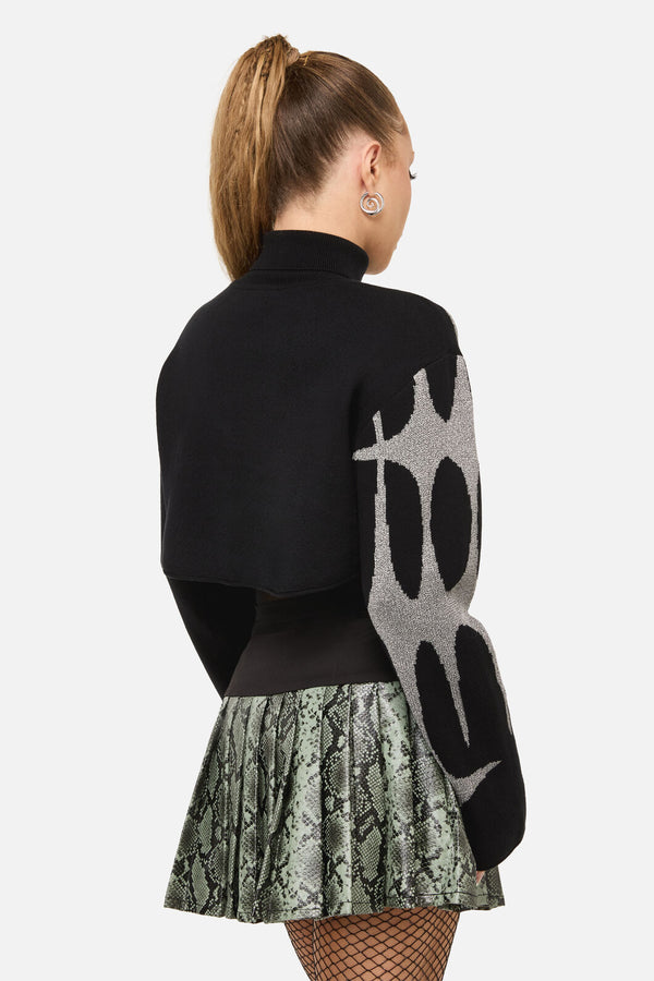 Dangerfield NZ - Y2K Sigil Turtleneck Crop Knit - black