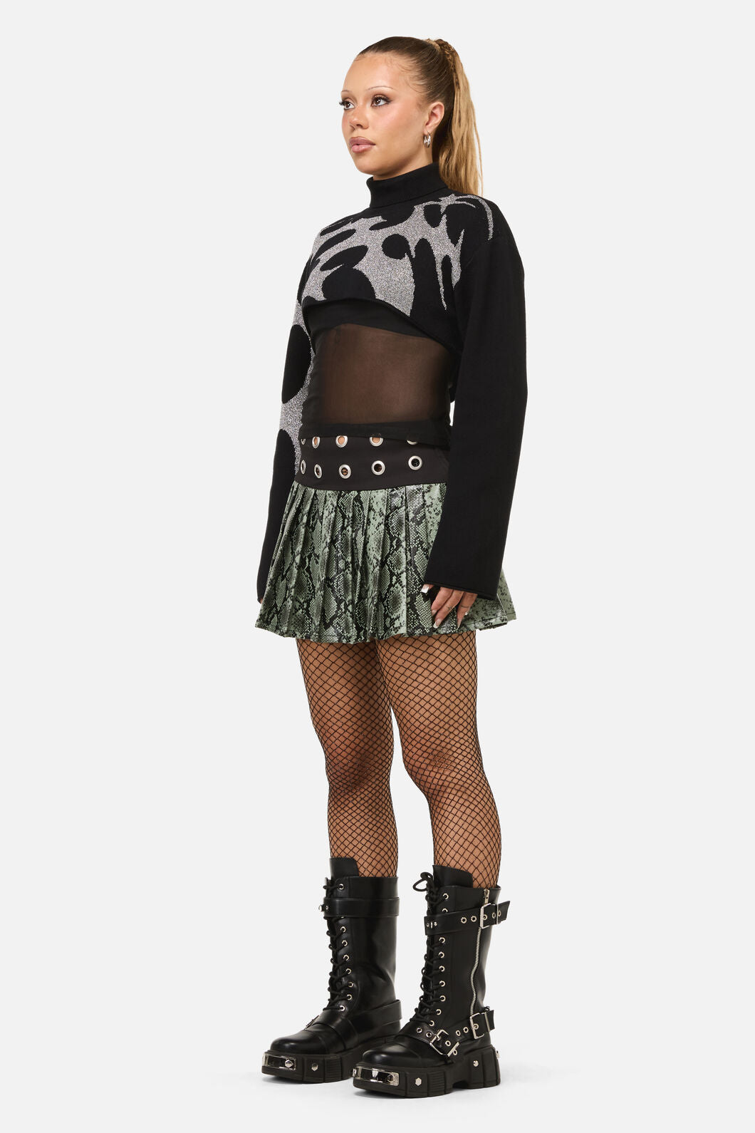 Dangerfield NZ - Y2K Sigil Turtleneck Crop Knit - black