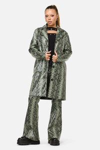 Dangerfield NZ - Y2K Snakey Mid Length Coat - grey