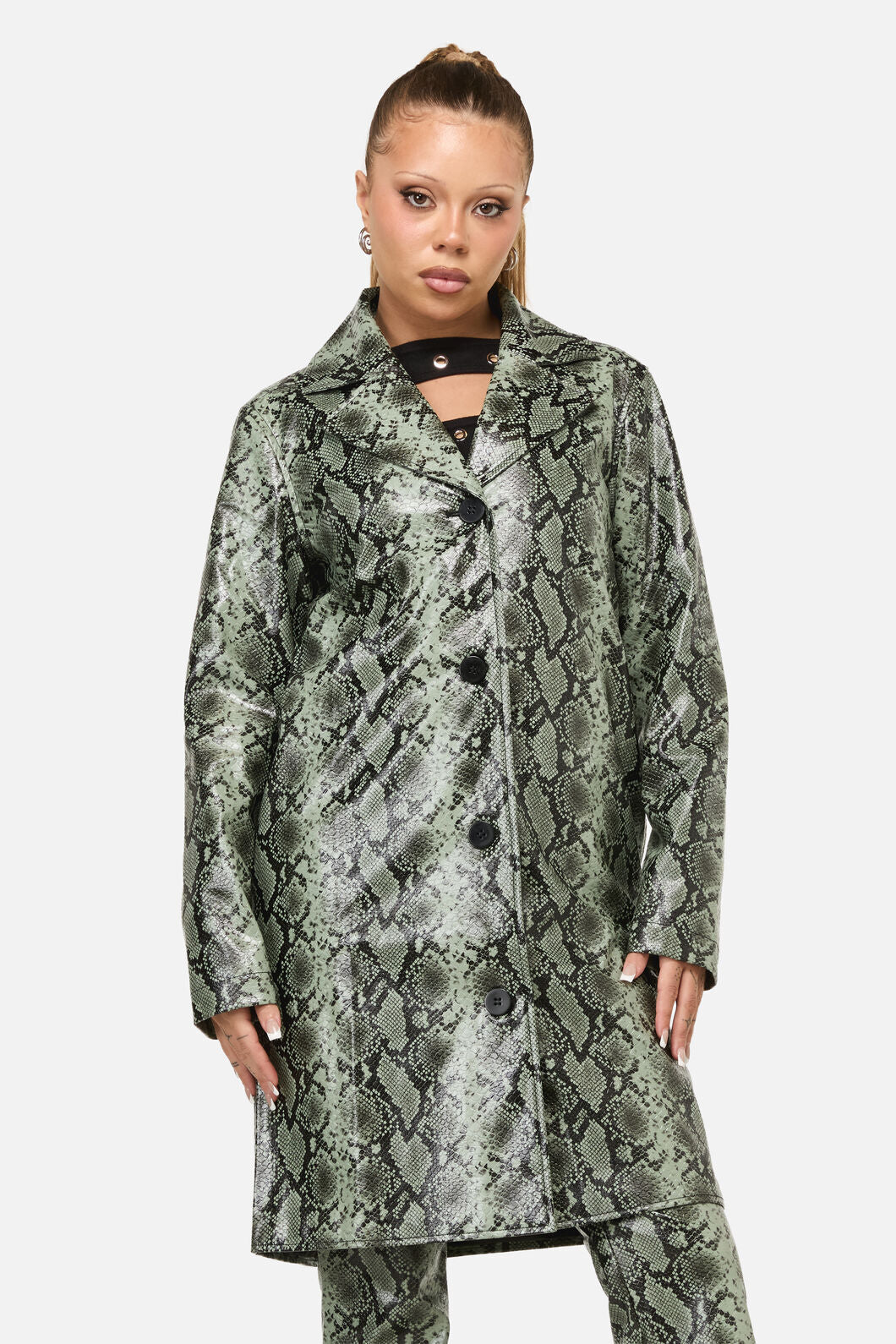 Dangerfield NZ - Y2K Snakey Mid Length Coat - grey