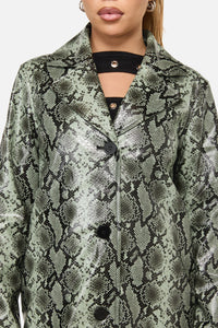 Dangerfield NZ - Y2K Snakey Mid Length Coat - grey