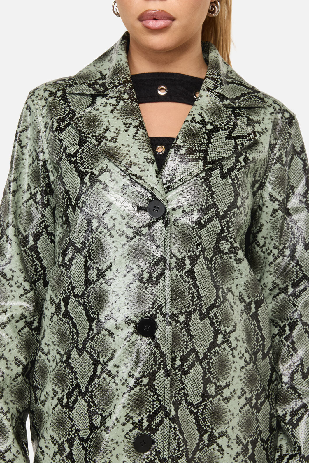 Dangerfield NZ - Y2K Snakey Mid Length Coat - grey
