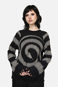 Dangerfield NZ - Slithering Goth Knit - black-white
