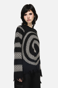 Dangerfield NZ - Slithering Goth Knit - black-white