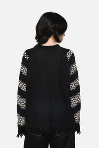 Dangerfield NZ - Slithering Goth Knit - black-white