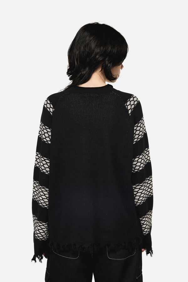Dangerfield NZ - Slithering Goth Knit - black-white