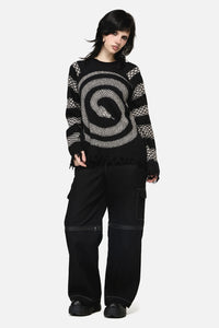 Dangerfield NZ - Slithering Goth Knit - black-white