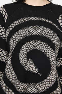 Dangerfield NZ - Slithering Goth Knit - black-white