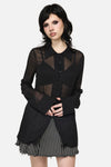 Dangerfield NZ - Serpent Goth Blouse - black