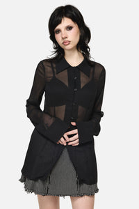 Dangerfield NZ - Serpent Goth Blouse - black