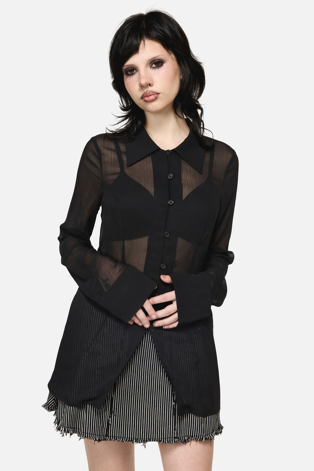 Dangerfield NZ - Serpent Goth Blouse - black