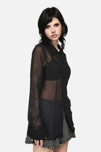 Dangerfield NZ - Serpent Goth Blouse - black