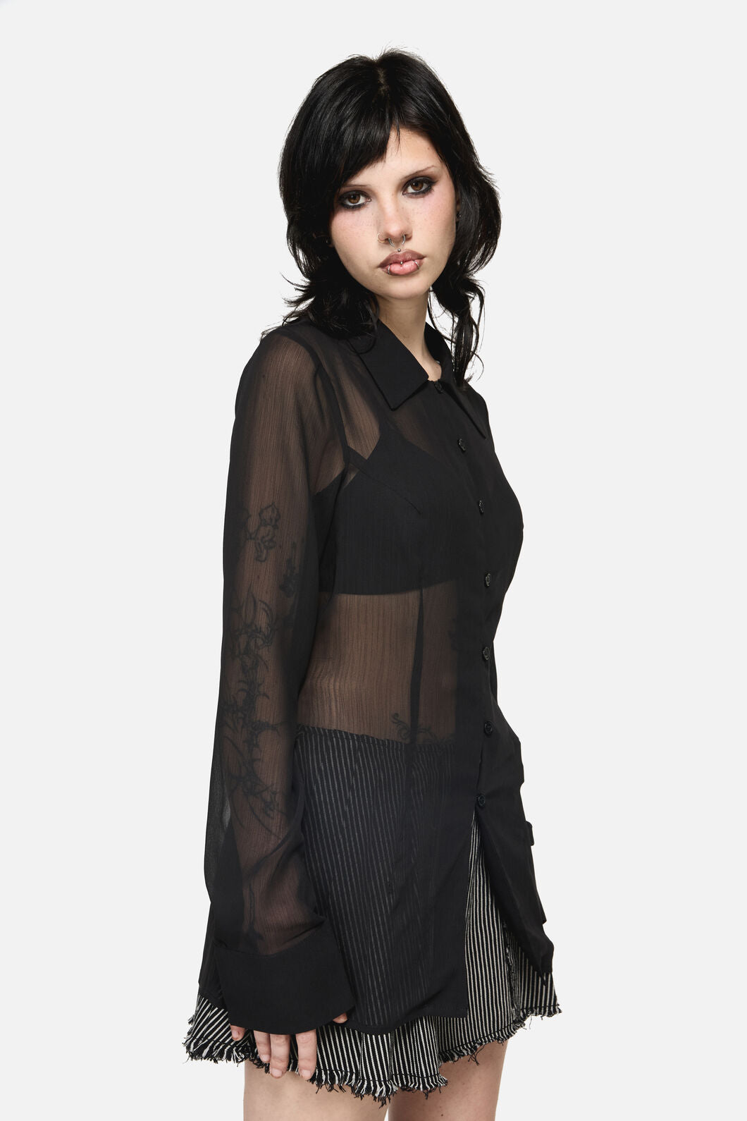 Dangerfield NZ - Serpent Goth Blouse - black