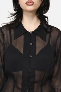 Dangerfield NZ - Serpent Goth Blouse - black