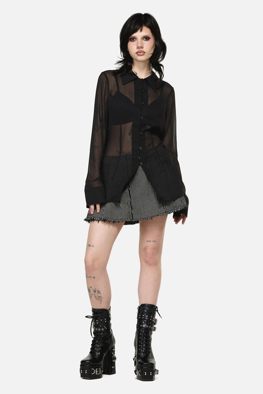 Dangerfield NZ - Serpent Goth Blouse - black