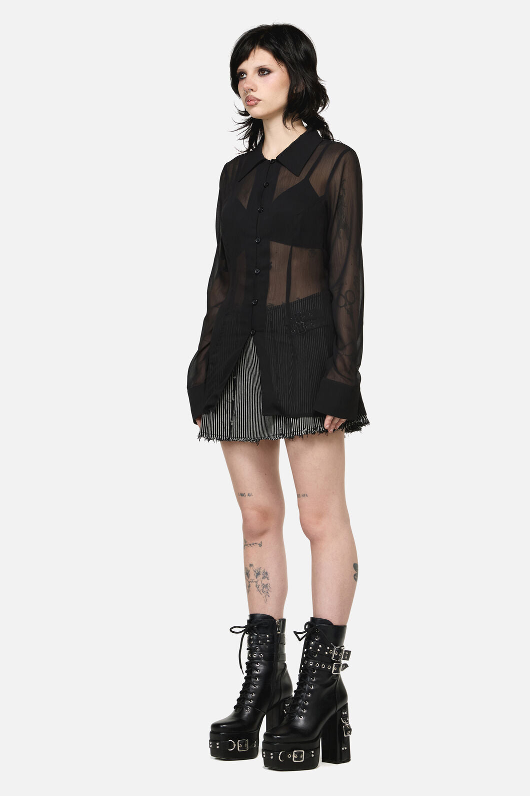 Dangerfield NZ - Serpent Goth Blouse - black