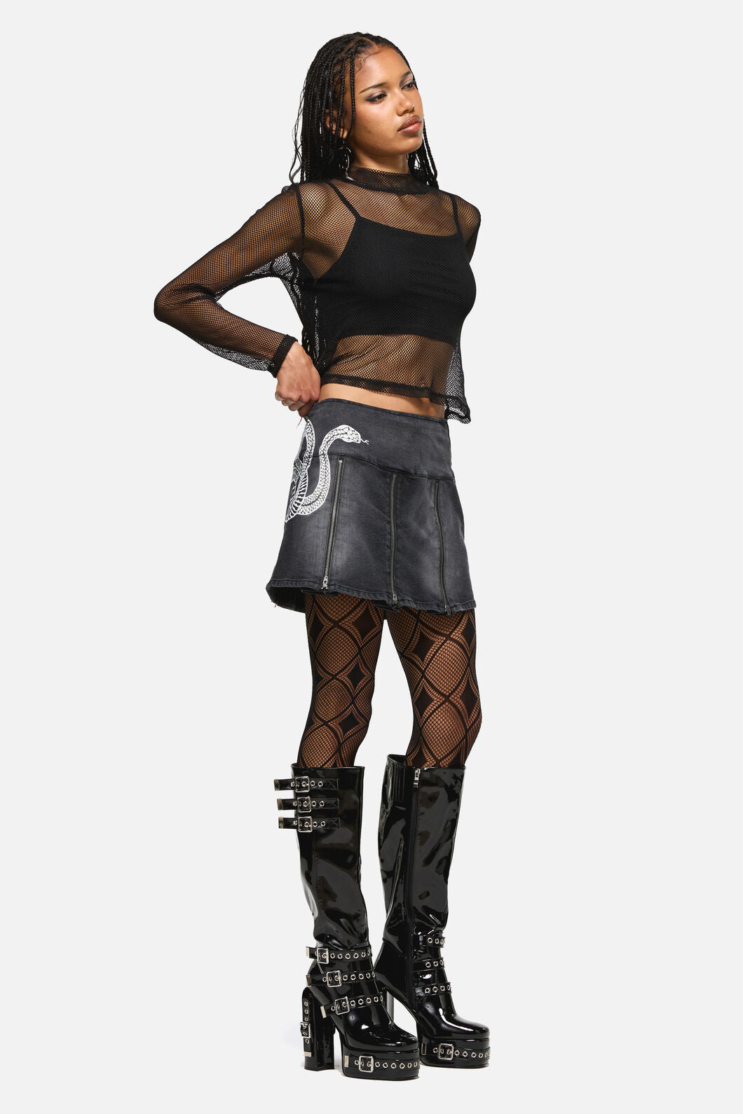 Dangerfield NZ - Slithering Goth Skort - black