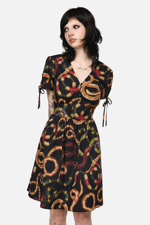 Dangerfield NZ - Reptilian Print Dress - multi
