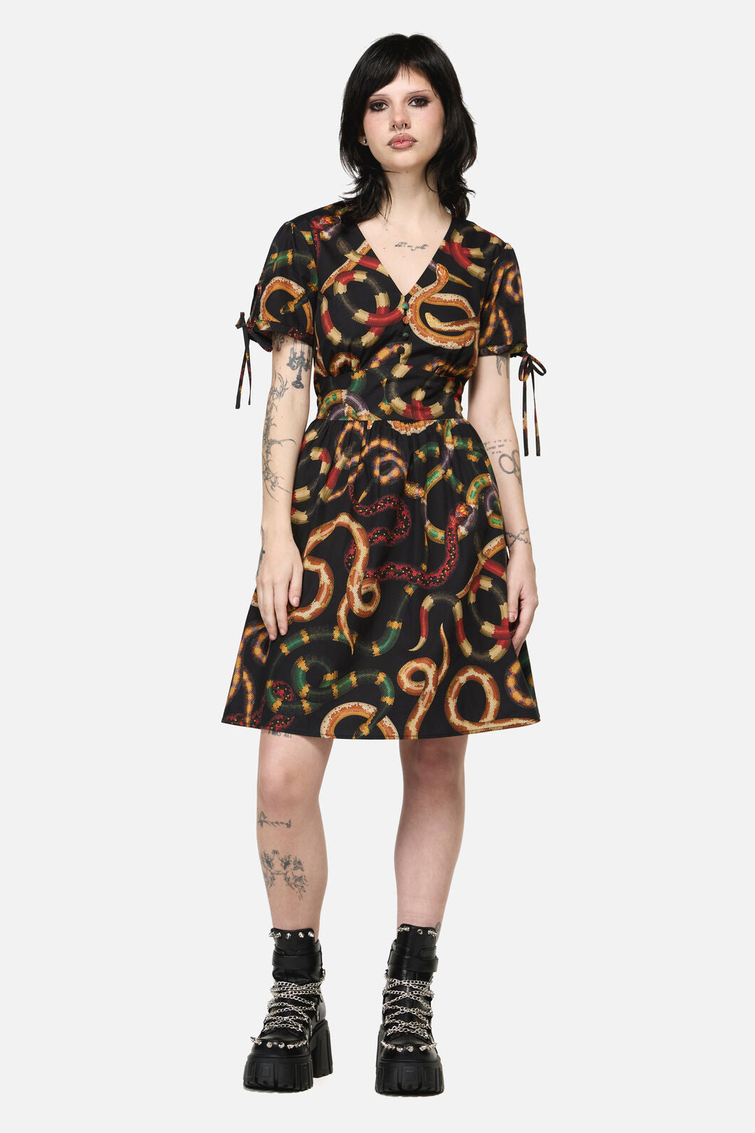 Dangerfield NZ - Reptilian Print Dress - multi
