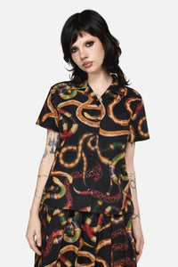 Dangerfield NZ - Reptilian Print Blouse - multi