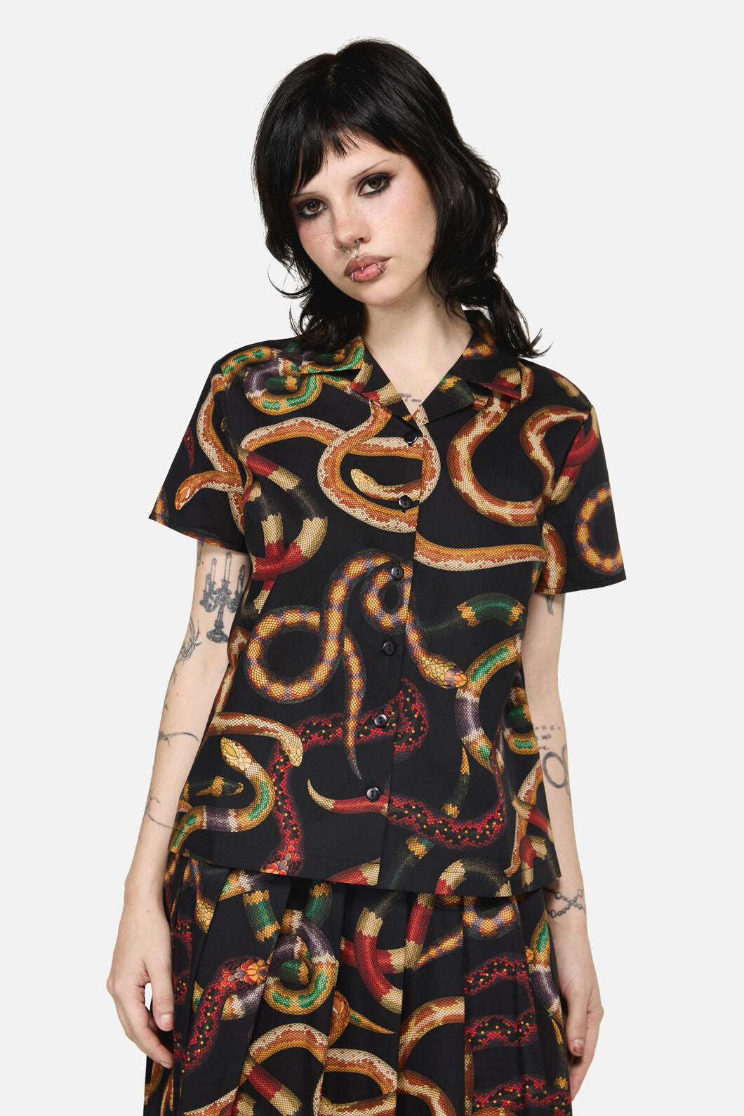 Dangerfield NZ - Reptilian Print Blouse - multi
