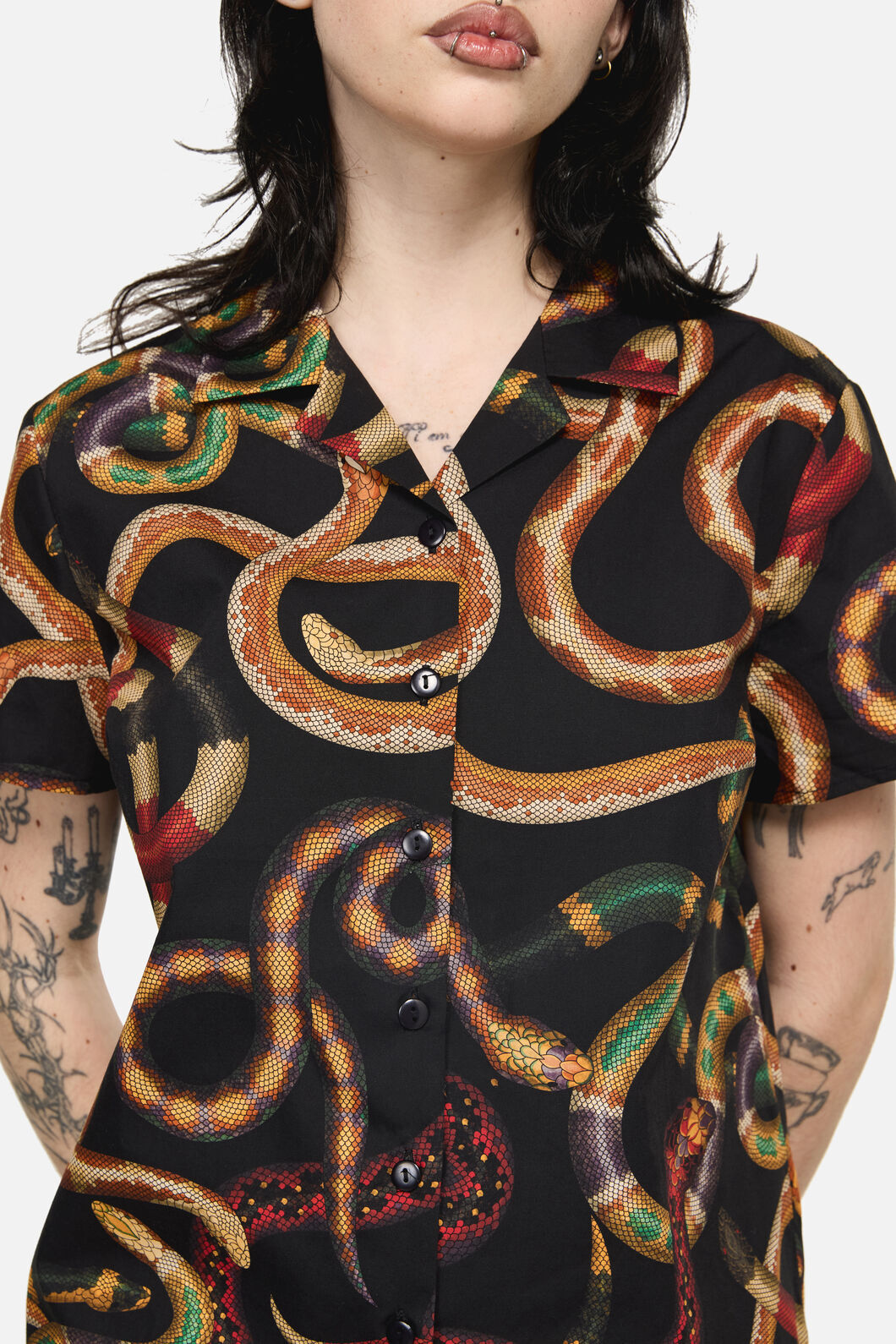 Dangerfield NZ - Reptilian Print Blouse - multi