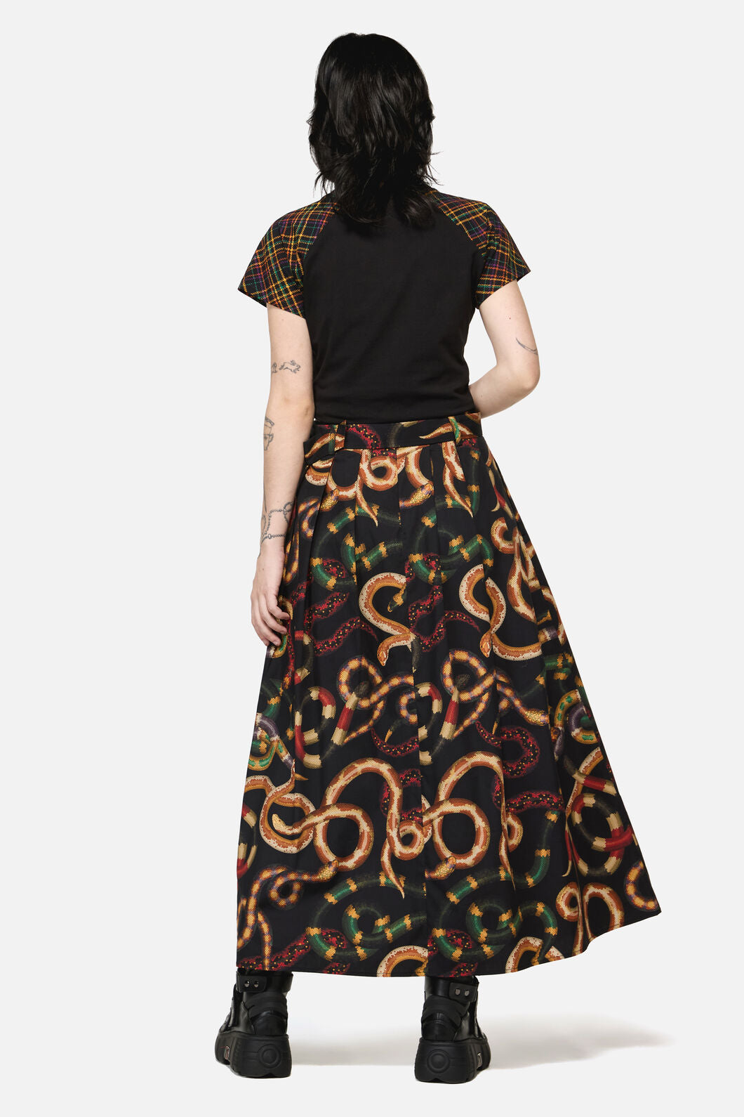 Dangerfield NZ - Reptilian Print Midi Skirt - multi