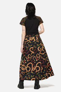 Dangerfield NZ - Reptilian Print Midi Skirt - multi