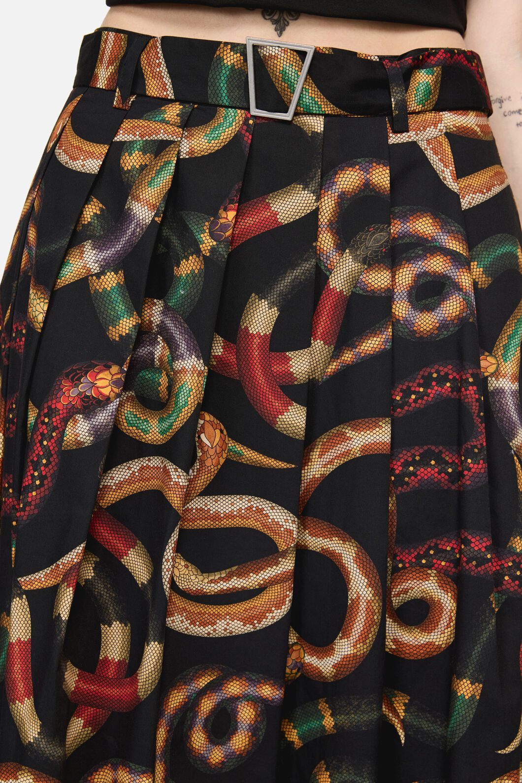 Dangerfield NZ - Reptilian Print Midi Skirt - multi