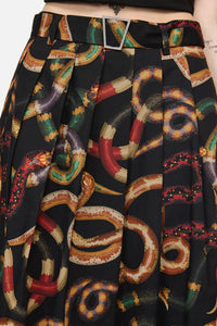 Dangerfield NZ - Reptilian Print Midi Skirt - multi