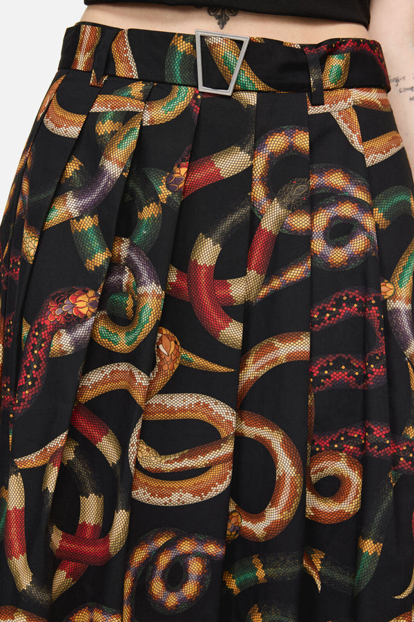 Dangerfield NZ - Reptilian Print Midi Skirt - multi