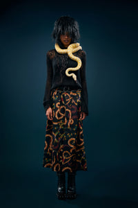 Dangerfield NZ - Reptilian Print Midi Skirt - multi