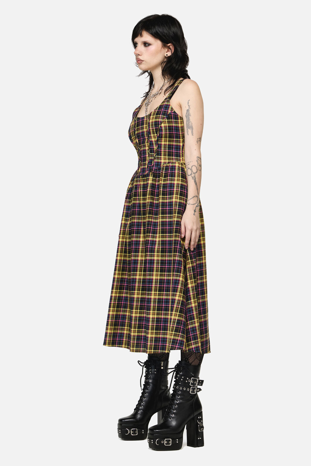 Dangerfield NZ - Forest Dweller Tartan Dress - multi