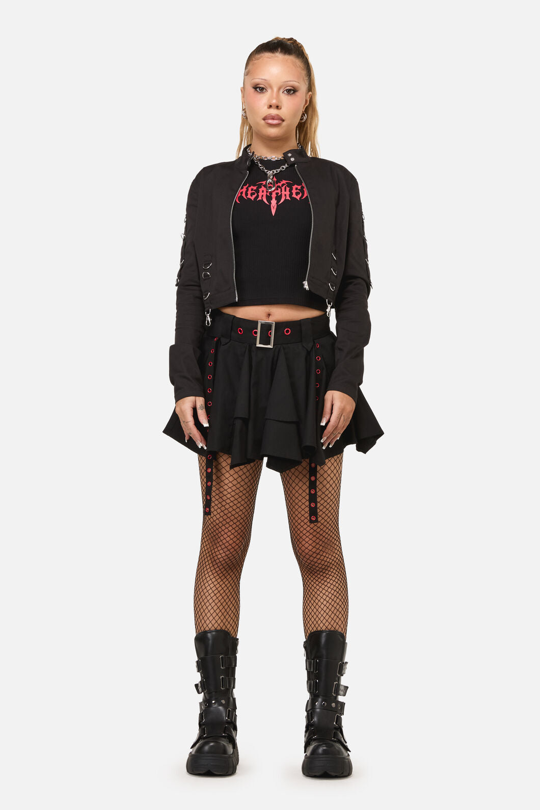 Dangerfield NZ - Heathen Goth Eyelet Skort - black