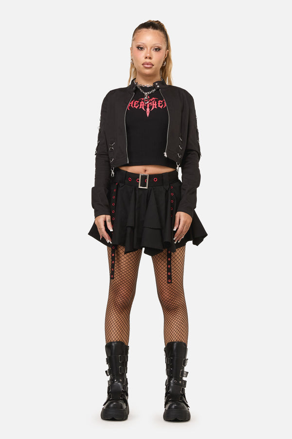 Dangerfield NZ - Heathen Goth Eyelet Skort - black