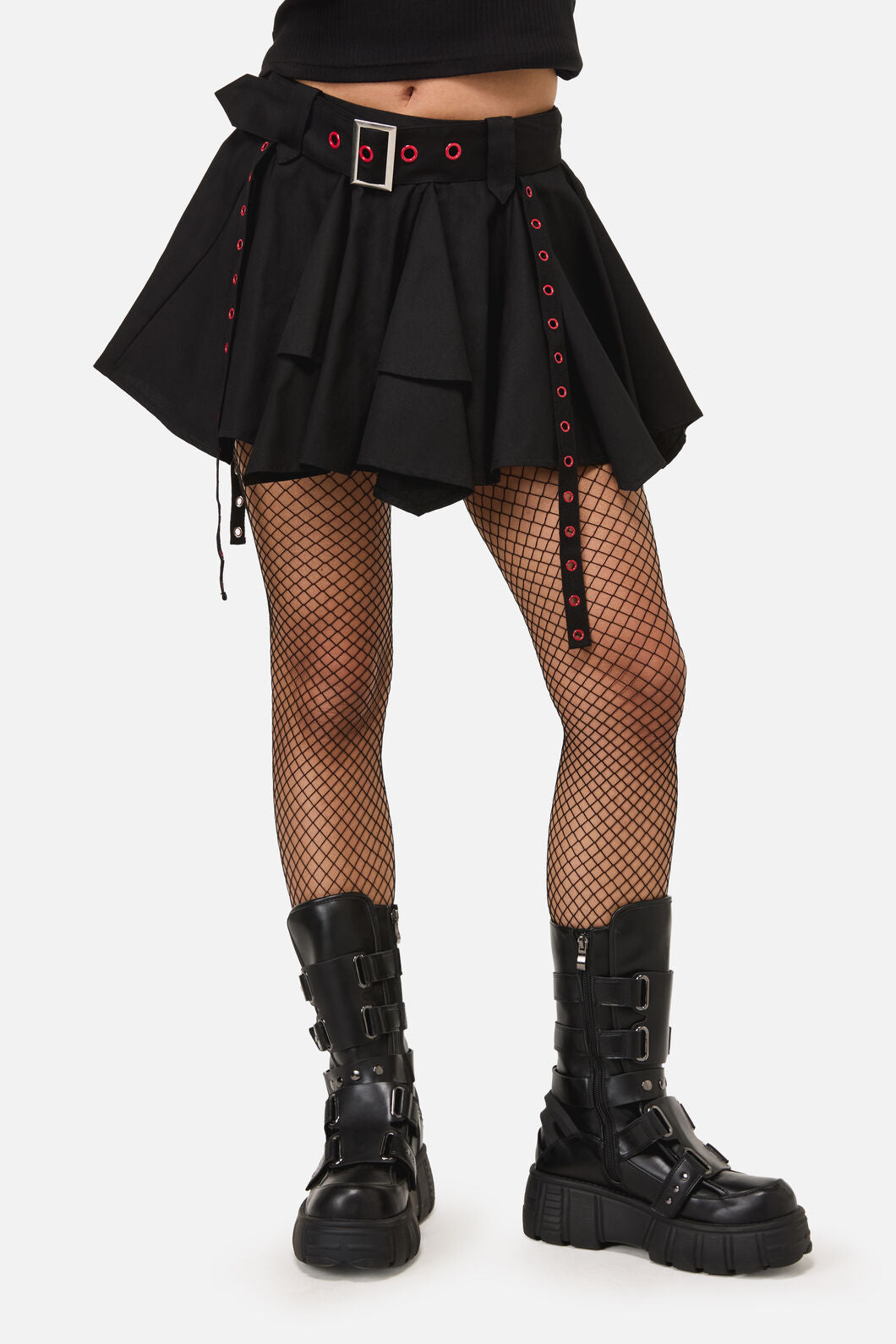 Dangerfield NZ - Heathen Goth Eyelet Skort - black