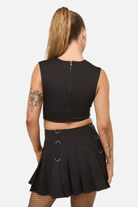 Dangerfield NZ - Crowned Lace Up Corset Top - black