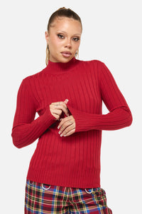 Dangerfield NZ - Crowned Knit Top - red