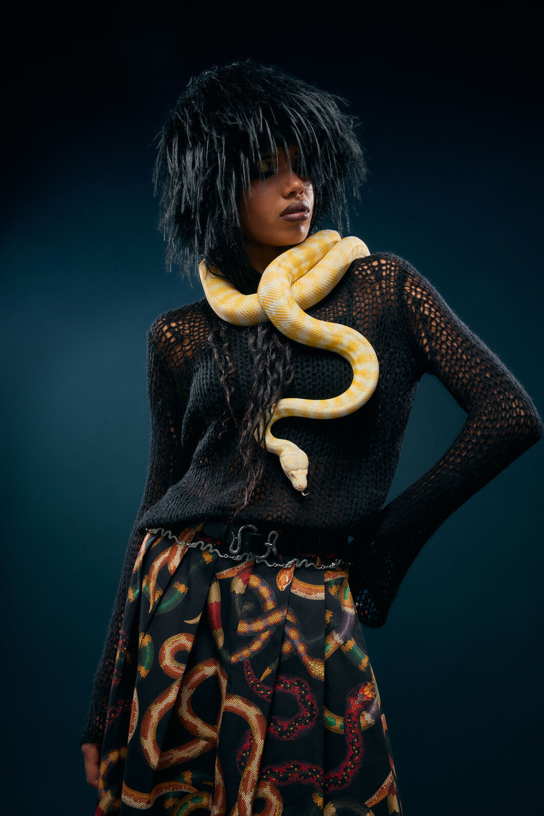 Dangerfield NZ - Serpent Goth Knit - black