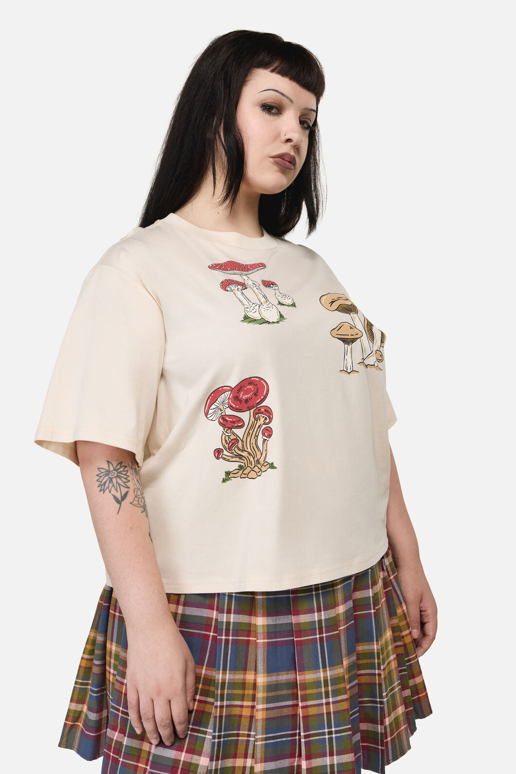 Dangerfield NZ - Curve Mushie Print Tee - cream