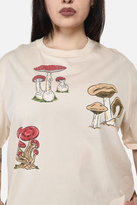 Dangerfield NZ - Curve Mushie Print Tee - cream