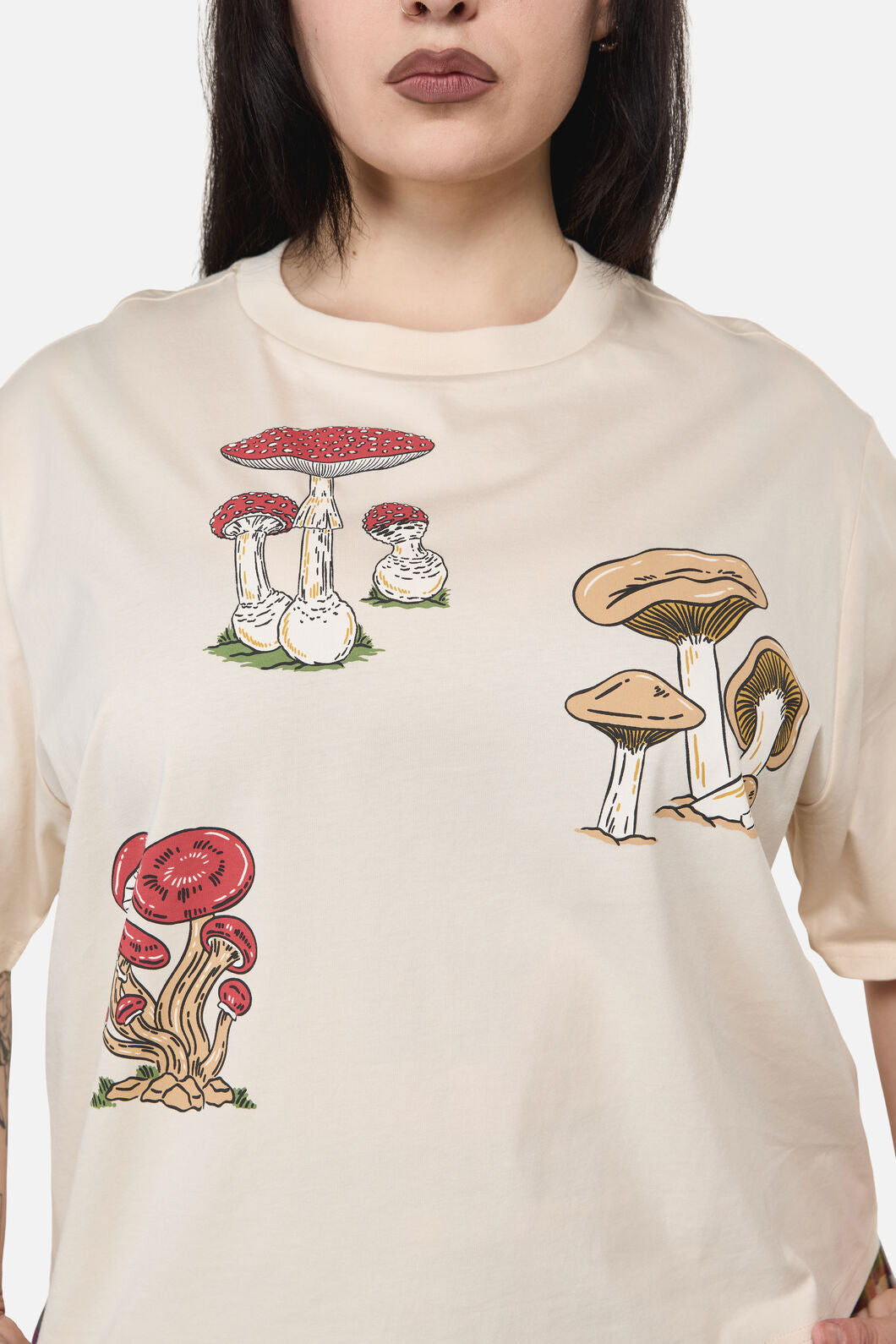Dangerfield NZ - Curve Mushie Print Tee - cream